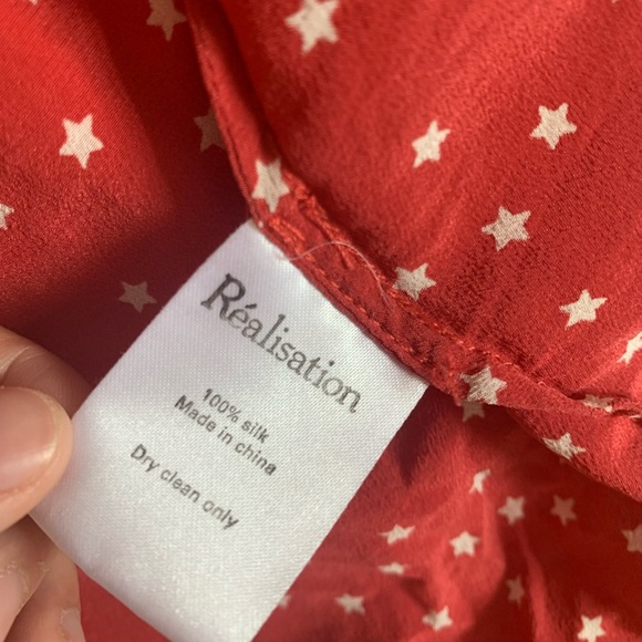 REALISATION PAR BIANCA TOP RED STAR FRONT TIE TOP - Picture 2 of 3